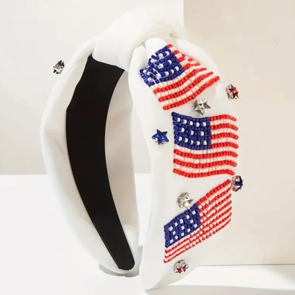 NEW Red White Blue Hand Beaded
American Flag Headband Amazon.com : GLBCC 4 th of July Headband for Women Girls  main image 3